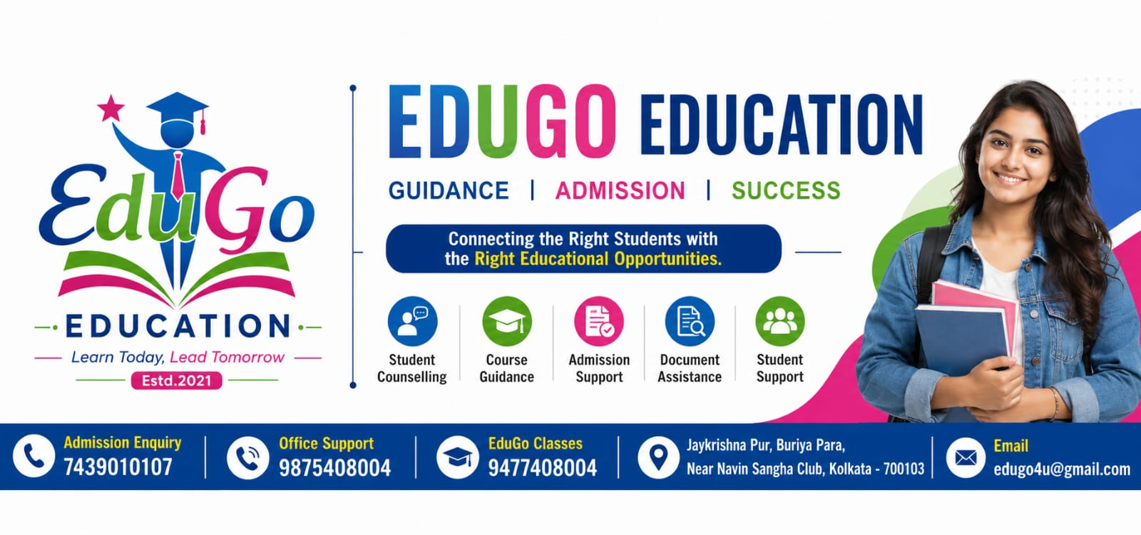 EduGo Education — Guidance, Admission, Success. Connecting the right students with the right educational opportunities.